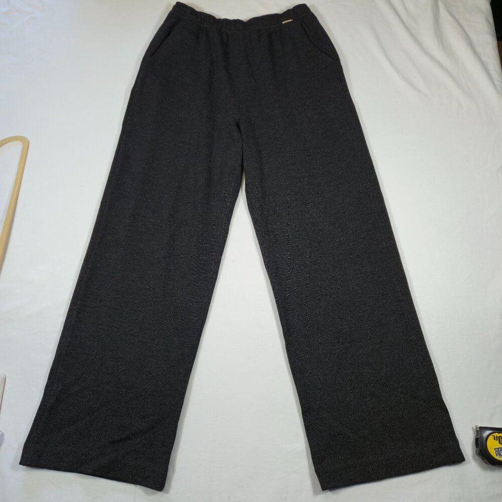 St. John Sport Essentials Wool Knit Pants Size Small Charcoal Gray Elastic Waist